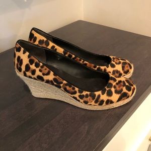 J Crew Leopard Print Platform Espadrilles